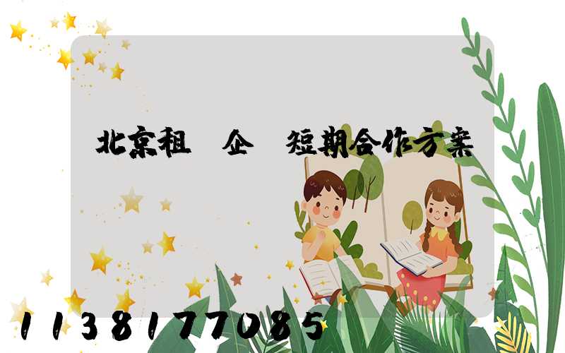 北京租車企業短期合作方案