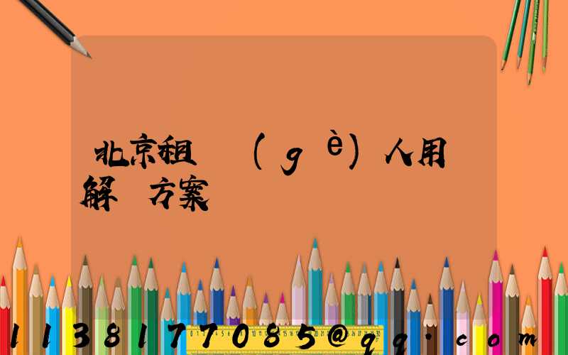 北京租車個(gè)人用車解決方案