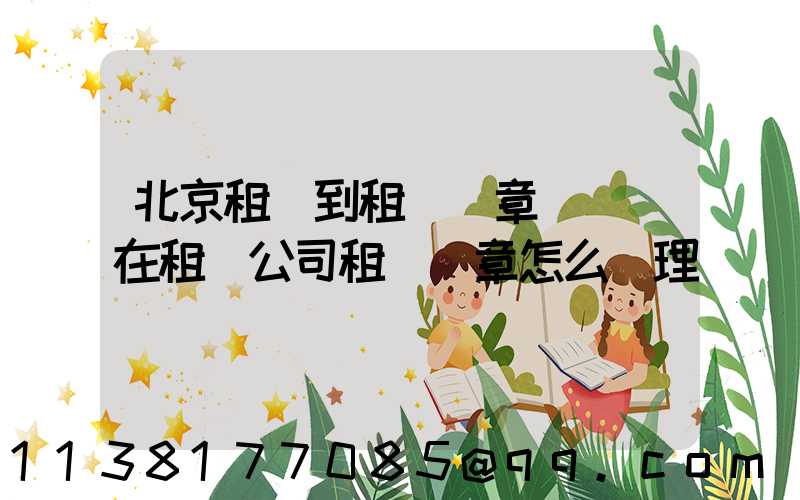 北京租車到租車違章罰單(在租車公司租車違章怎么處理)
