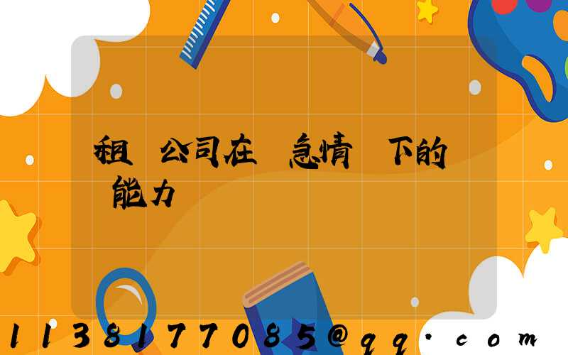 租車公司在緊急情況下的應對能力