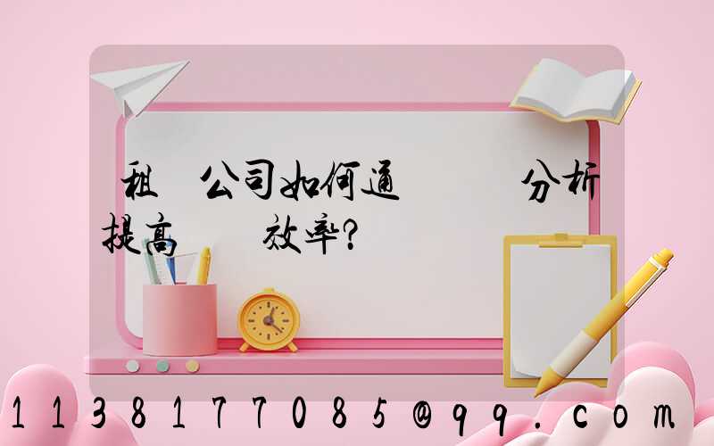 租車公司如何通過數據分析提高運營效率？