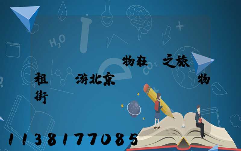 購(gòu)物狂歡之旅：租車暢游北京購(gòu)物街區(qū)